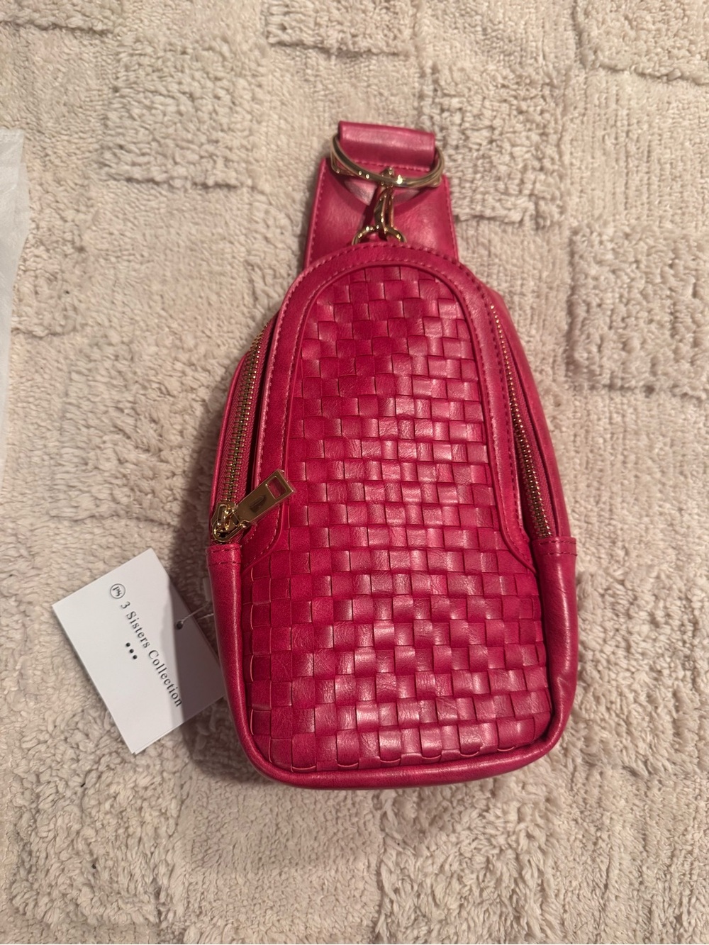 Women’s Woven Pink Crossbody Sling Bag - pretty simple